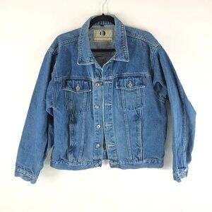 Equinox Mens Vintage Denim Jacket Cotton Medium Wash Blue Pockets M